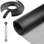 Screen Repair Kit for Windows and Doors 48” x 100" Adjustable Fiberglass Screens with Rolling Tool and Screen Retainer Spline