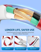 DEWENWILS 25FT Outdoor Extension Cord with Multiple Spaced Outlets Plugs, 16/3 SJTW Power Cord for Outdoor String Lights and Halloween Decorations, Appliances, UL Listed, Candy Cane