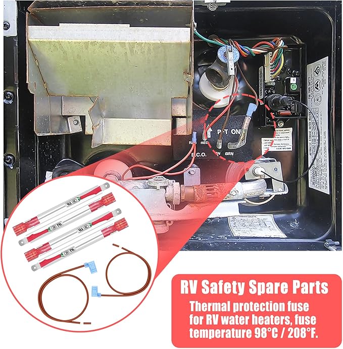 4PCS RV 93866 Water Heater Thermal Cutoff Kit, Replacement OEM Part Thermal Fuse, Toilet Part Mobile Fittings For RV Atwood 91447 93866 Water Heater GCH6-4E GH6-6E G6A-6E GCH6A-7E GCG6A-9E XT Series