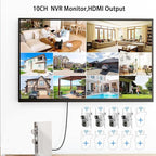 4MP Dual Lens Home Security Camera System Wireless, Security Cameras Wireless Outdoor 24/7 Record, Auto Tracking, 5G & 2.4G WiFi, Night Vision, 2-Way Audio, 360° PTZ, 10CH 4K NVR 500GB No Subscription