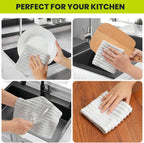 Kitchen Dish Cloths,Super Absorbent Coral Velvet Dish Towels,Quick Drying Kitchen Towels No Lint Dish Rags,Reusable Household Microfiber Cleaning Cloth,12X12 inches(12 Pack,Light Grey Streak)