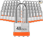 Padlocks Keyed Alike, Pack of 48, Laminated Steel Keyed Lock (1-9/16", 40mm), Padlocks with Same Key, Long Shackle, for Toolbox, Locker & StorageUnit or More