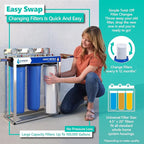 Express Water 2-Year Whole House Heavy Metal Water Filter Set 3 Stage Water Filtration Replacement Kit Sediment, Carbon Block, KDF High Capacity Cartridge Filters–5 Micron Water Filter 4.5” x 20” inch