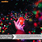 Sunlite 7C9/TR Incandescent 7-Watt, Intermediate Based, C9 Night Light Colored Bulb, Transparent Red, 25 Pack