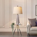 WIHTU 3 Color Temperature Table Lamps Set of 2, Beside Lamp with Linen Shade, 27'' Light Wood Color Modern Table Lamp for Living Room, Resin Desk Lamp for Nightstands Bedroom Decor (2 Bulbs Included)