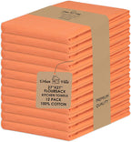 Urban Villa Halloween Flour Sack Kitchen Towels 27”x27” 12 Pack Orange Color Dish Towels 100% Cotton Flour Sack Kitchen Towels for Embroidery DIY Projects Cloth Diapers Cheese Strainers Dish Cloths