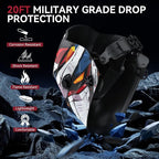 ARCCAPTAIN Welding Helmet Auto Darkening, 1/1/1/1 True Color Welding Hood, 4 Arc Sensor 1/25000s Response Time Solar Powered Weld Hood Helmet, MobileFighter