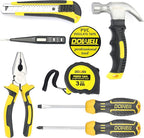 DOWELL Small Mini Tool Set School College Student Kids Dorm Tool Set Kit Home Repair Hand Tools with Tool Box Storage Case Upgraded HYT9
