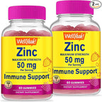 Zinc Gummies 50 mg (2 Pack) - Supports Healthy Immune Function and Antioxidant Health - Natural Berry Flavor - Gluten-Free, GMO-Free - Chewable Gummy Dietary Supplement - 60 Gummies