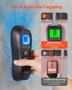 VEVOR Stud Finder Wall Scanner, 5 in 1, Electronic Wall Stud Detector with Smart Sensor, High-Definition LCD Display and Audio Alarm, for the Center and Edge of Metal, AC Wire, Joists, Pipes, Black