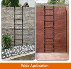 4-Rung Window Well Ladder Hooked, Heavy Duty Steel Fire Escape, Powder-Coated Basement Egress Wall Mounted, 45.2" Lx17.9 W, Black