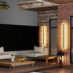 Aipsun Outdoor Wall Sconce 30W LED Modern Porch Patio Wall Light Fixture Gold Exterior Wall Lights Long Strip Frosted White Acrylic 3000K for House Living Room Corridor(2 Packs)