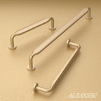 Alzassbg 6 Pack Brushed Gold Cabinet Handles, 12-1/2 Inch(320mm) Hole Centers Arch Modern Cabinet Pulls Kitchen Cabinets Hardware for Cabinets and Drawers AL3503BG
