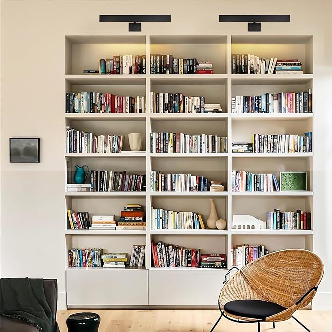 Picture Light, 24" Black Picture Lights for Wall, Bronze Art Lights Hardwired, Dimmable Gallery Light, 3000K Vanity Lights, Picture Frame Light for Bathroom Wall Sconces Artwork Poster Display