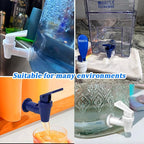 Replacement Cooler Faucet Water Bottle Jug,Water Dispenser Tap Set,BPA-Free Plastic Spigot Spout Water Beverage Lever Pour Dispenser Valve,Water Crock Tap (2 White and 2 Blue)