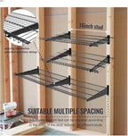 2 Pack Garage Wall Mounted Shelf, 27.6" x 11.4" Heavy Duty Wall Storage Shelves for Garage, Workshop, Laundry Room and Kitchen, Max Load 50 lbs (Black,2 Pack)