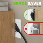 GEARit 360 Rotating Flat Plug Extension Cord (15ft, Black) Multi 3-Outlet Extension 16 AWG Wire, Adapter for Small Spaces, Right Angle Socket, ETL Certified - 15 Feet