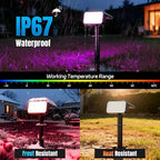 Solar Spot Lights Outdoor Color Changing, [10 pack/28 LED] 7 Modes Auto On/Off Solar Landscape Spotlights, Ip67 Waterproof Solor Powered Pathway Lights for Outside Yard Garden Walkway Tree Patio
