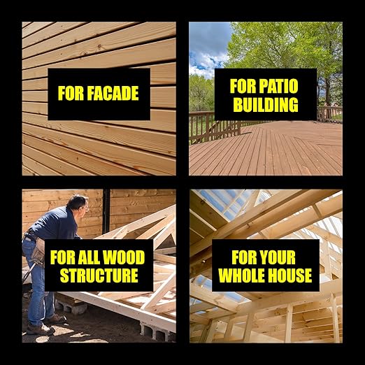 #10 x 3 Wood Screws by Grindy (400pack/6.6LBS) – DIY Deck Screws for Cabinet, Furniture & Other Projects – 1500H Golden Ruspert Treatment – for Indoor & Outdoor Use