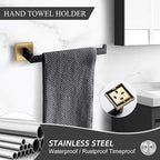 TURS 5-Piece Bathroom Hardware Set Black and Gold Towel Bar Sets Include 24 Inch Towel Bar Hand Towel Holder Toilet Paper Holder and 2 Towel Hooks,Stainless Steel Wall Mounted