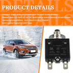 HUWREW 3 Amp Push Button Circuit Breaker 125-250V AC 50V DC L1 Series Manual Reset Thermal Circuit Breaker 3A Thermal Overload Protector (Pack of 2)