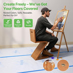 39"x100' Heavy-Duty Floor Protection | Construction Grade Carpet Protector | Drop Cloth Plastic Film for Hardwood Floors | Waterproof Painters Covering with No Residue(Ice Blue)