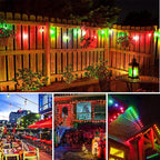 S14 Colored LED String Light Bulbs, 24-Pack 1W Plastic Shatterproof Waterproof Outdoor Indoor Replacement Bulbs for Home Decor, E26 Medium Screw Base, Red and Green Christmas Bulbs