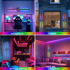 TODOLUZ 2-Pack 40-Inch Outdoor RGB Long Linear Wall Light Fixture, IP65 Waterproof 24W LED Exterior Wall Sconce Lighting with Remote Control for Indoor Party Garage