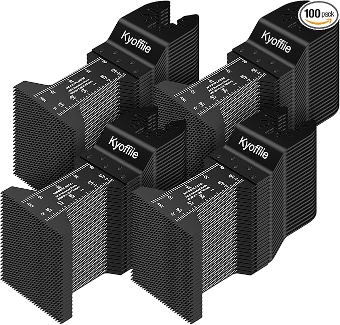 100Pcs Oscillating Saw Blades, 1-3/4" Quick Release Multi Tool Blades Kits Universal Oscillating Tool Blades Wood Plastic Multitool Blades Compatible with Dewalt Ryobi Makita Bosch Craftsman