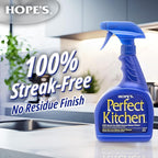 HOPE'S Perfect Kitchen Cleaner Spray - 32 Oz No-Residue All Purpose Cleaning Spray - Multisurface Degreaser for Counters, Stoves, Microwaves, and More - Pet and Home Safe - Pack of 2
