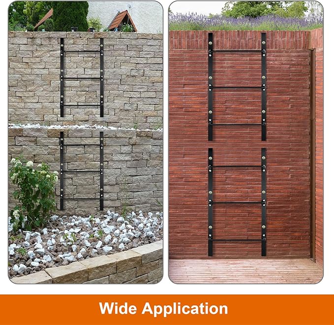 3-Rung Window Well Ladder Straight, Heavy Duty Steel Fire Escape Ladder, Basement Egress Window Ladder 34.2" Lx17.9 W, High Load-Bearing Capacity, Black