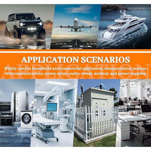 HUWREW 5 Amp Push Button Circuit Breaker 125-250V AC 50V DC L1 Series Manual Reset Thermal Circuit Breaker 5A Thermal Overload Protector