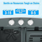 INTERGREAT Portable Washing Machine with Longer Hose, Twin Tub Washer Mini Compact Laundry Machine with Drain Pump, 16lbs Portable Washer Dryer Combo for Dorms, Apartments, Grey