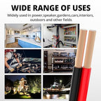 NAOEVO 12 Gauge Wire 150FT, 2 Conductors Electrical Wire Red Black Cable, Flexible/Low Voltage/PVC 12 AWG Copper Clad Aluminum Extension Cord for Speaker, LED Strips, Automotive 12V/24V DC