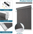 SmartWings Motorized Smart Blinds with Remote, Custom Automatic 100% Blackout Roller Shade Compatible with Alexa/Homekit/Google, Electric Smart Blinds for Indoor Windows, Eclipse Umber