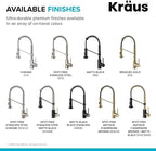 KRAUS Bolden Commercial Style 2-Function Single Handle Pull Down Kitchen Faucet in Spot-Free Antique Champagne Bronze/Matte Black, KPF-1610SFACBMB