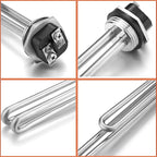 Mornajina 02582 Electric Water Heater Elements 4500W 240V, Hot Water Heater Replacement Parts Screw-in RV Hot Water Heater Fit Most Models, Foldback Type