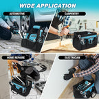 DURATECH 13-Inch Small Tool Bag with 9 Pockets, Tool Bags for Men Women, Toolbag with Thickened Fabric, Wide Open Mouth Tool Carrier for Mechanic Electrician Plumber HVAC