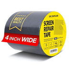 Grey Window Screen Repair Tape, 4 in X 15 FT, Screen Repair Kit for Windows or Doors, Strong Adhesive Patch Kit Fiberglass Mesh Tape