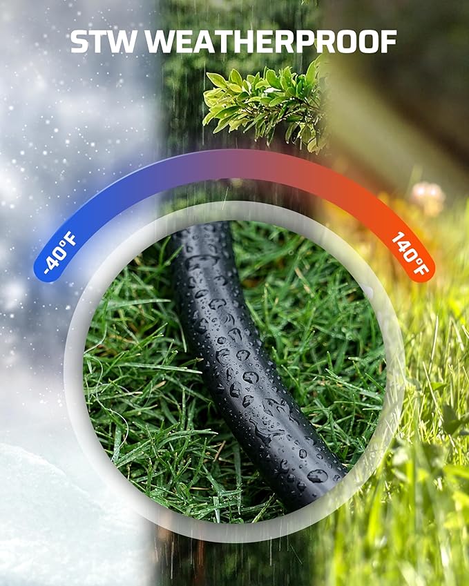 DEWENWILS 2 FT 12/3 Gauge Indoor/Outdoor Tri-Tap Extension Cord Splitter, STW 15 Amp Contractor Grade Heavy Duty Power Cable with LED Lighted Plug, UL Listed, Pack of 3