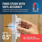 Powerful Magnetic Stud Finder (Upgraded Version) Reinforced with 3 Neodymium Magnets - Durable, No-Battery Stud Detector Tool – Deep Detection of Wood & Metal Studs in Drywall (Not for Plaster Walls)