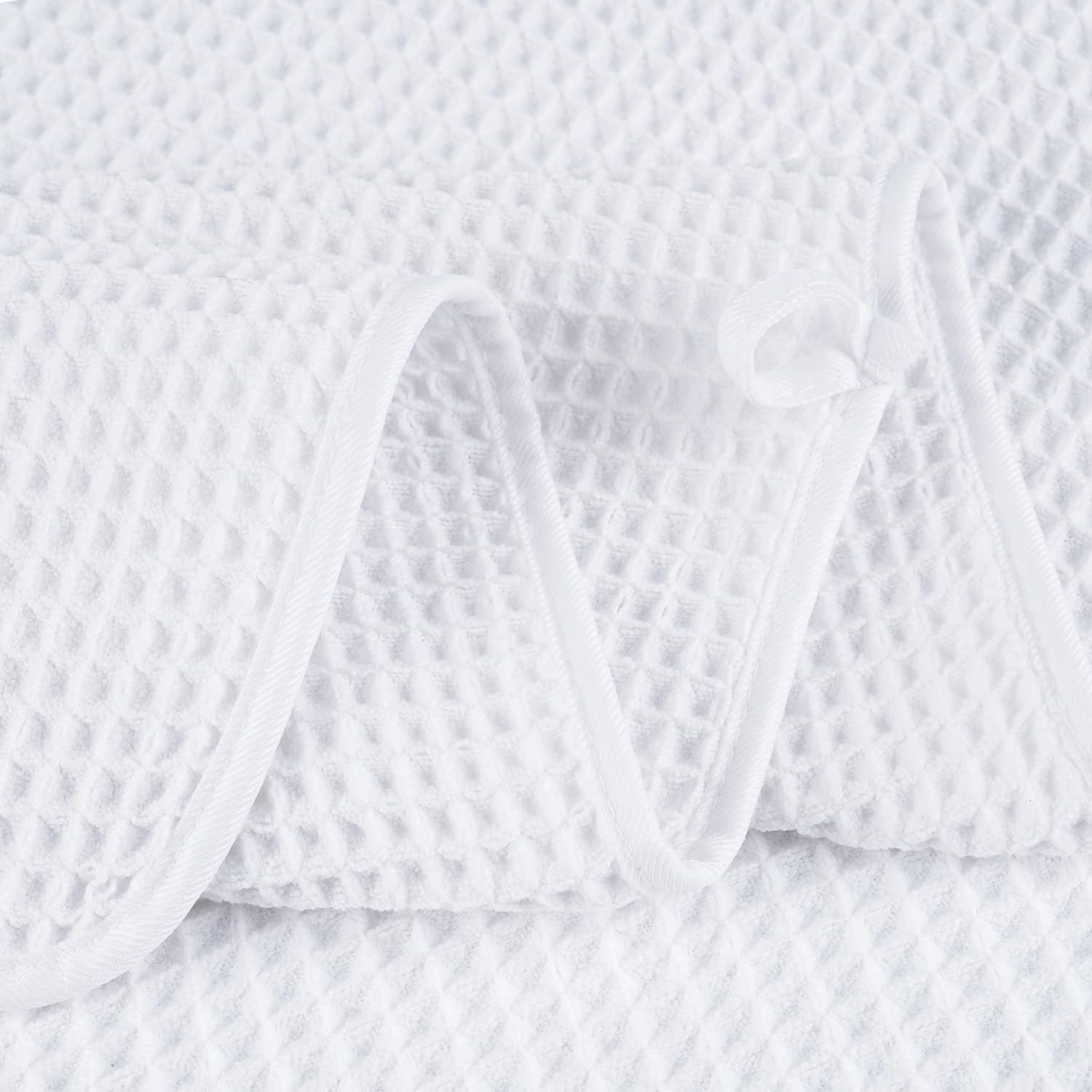 POLYTE Microfiber Quick Dry Lint Free Bath Sheet, 70 x 35 in, Set of 2 (Waffle Weave)