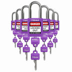 TRADESAFE Lockout Tagout Locks Set - 7 Purple Loto Locks, Lockout Locks Keyed Different, 2 Keys Per Lock, OSHA Compliant Lock Out Tag Out Padlocks, Safety Padlocks for Electrical Lockout Tag Out Kits