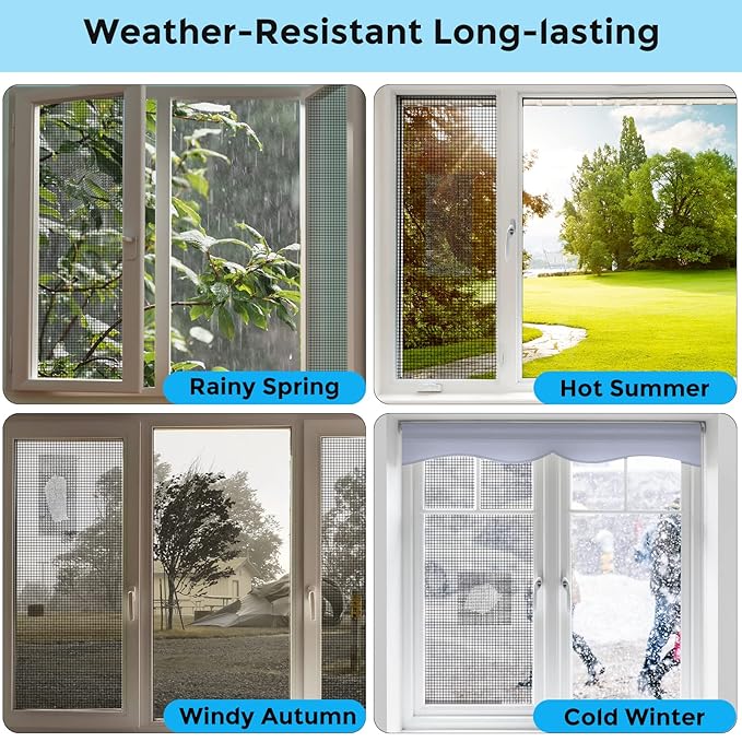 Grey Window Screen Repair Tape, 2IN X 35FT (420IN) Screen Repair Kit for Windows or Doors, Strong Adhesive Patch Kit Fiberglass Mesh Tape