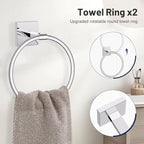 10 Pieces Polished Chrome Towel Bar Set, 23.6 Inch Bathroom Accessories Set SUS304 Stainless Steel Bathroom Hardware Set Towel Racks for Bathroom Wall Mounted.