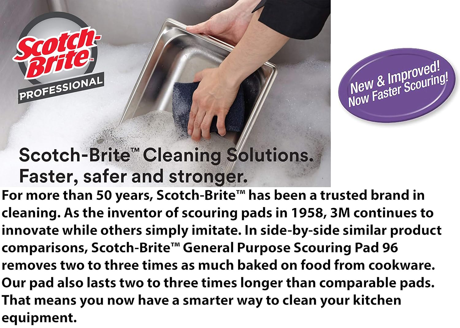 Scotch-Brite General Purpose Scouring Pads 105, Green, 4.5" x 6" Cleaning Scrub Pads (Pack of 40)