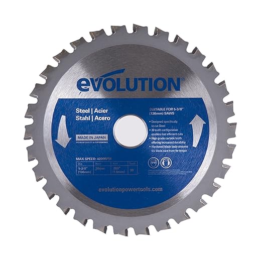 Evolution Power Tools 5-3/8BLADEST Steel Cutting Saw Blade, 5-3/8-Inch x 30-Tooth