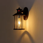 MICSIU 11.5 Inch Motion Sensor Exterior Wall Sconce 2 Pack, Dusk to Dawn Outdoor Lighting with Clear Seedy Glass, Oil Rubbed Bronze Outside Lights for Porch, Garage, Doorway, Pathway.