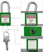 Lockout Tagout Locks, Safety Padlock, Keyed Differently Loto Safety Padlocks for Lock Out Tag Out Kits Station (Green NO.11-20)