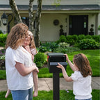 Adoorn Post Mount Mailboxes, 9.5 x 9.5 x 19.5 (HxWxD) Large, Galvanized Steel Modern Mailbox, for Daily Letters, Magazines and Packages, Weatherproof with Front Access Door - Malbec